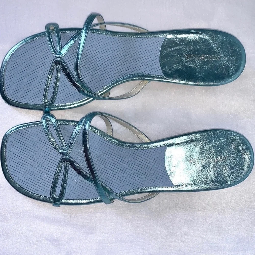 Aerosoles Slip on Sandals Teal Size 11 - Picture 2 of 8